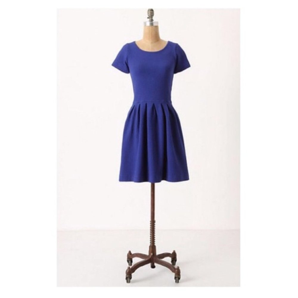 Anthropologie Ganni blue Embossed Basket Dress